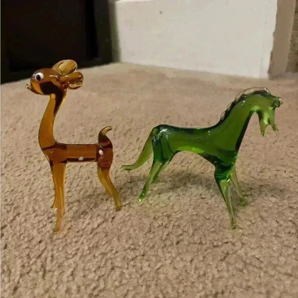 Horse And Deer Glass Figurines  - Picture 1 of 16